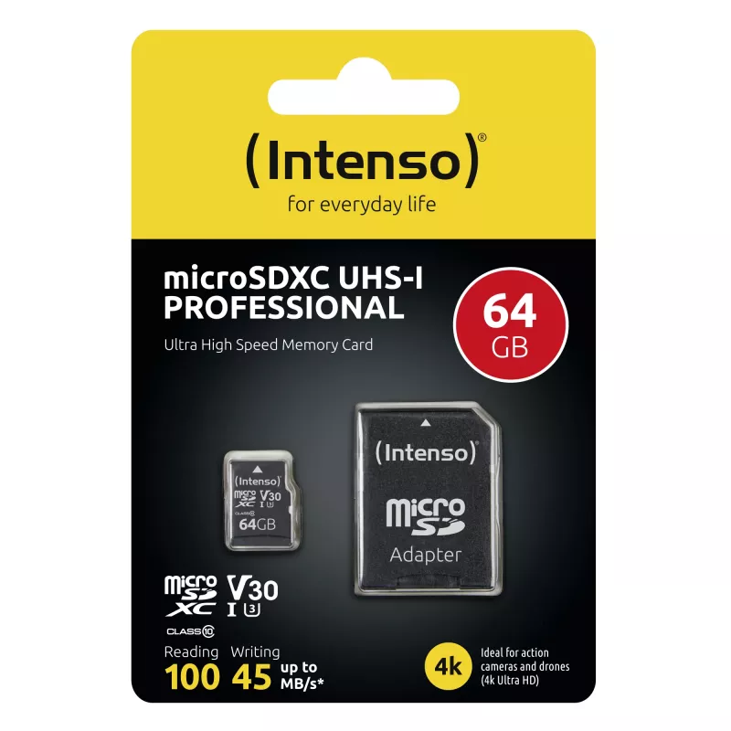 Tarjeta de memoria Intenso 64 GB MicroSDXC UHS-I Class 10 3433490