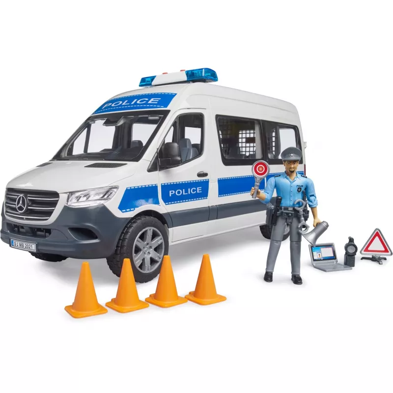 Mercedes-Benz Polizei Sprinter set con figura y módulo de luz/sonido