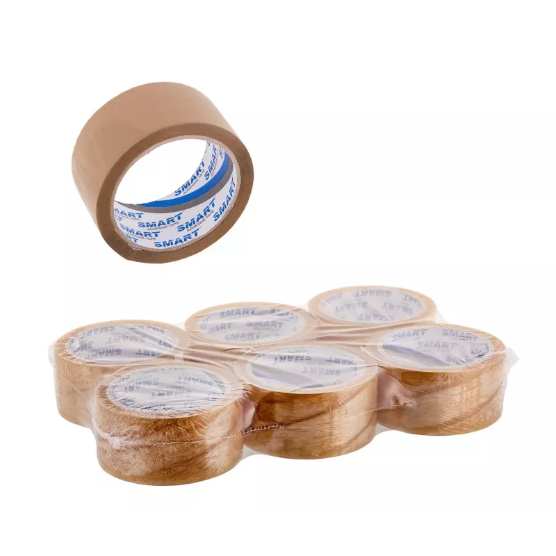 Cinta adhesiva transparente a base de disolvente BESTPAK 48 mm x 60 m, rollo transparente para precintar y embalar