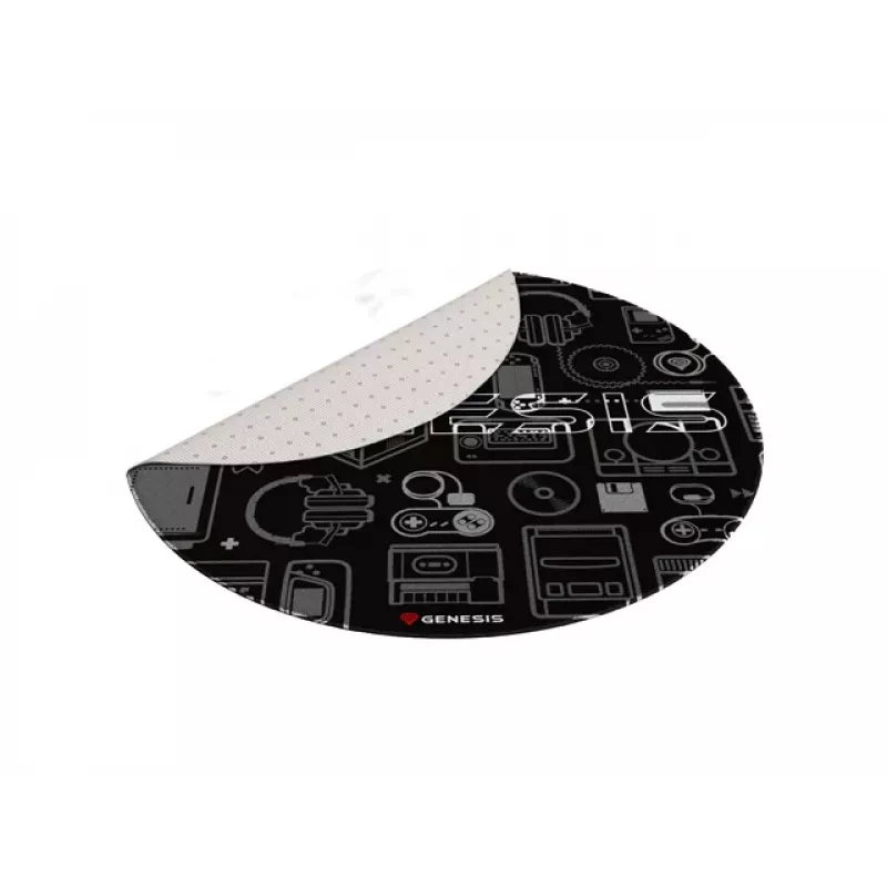 Alfombrilla protectora de suelo GENESIS Tellur 300 Gear Poliéster Negro Gris Blanco 1000 mm