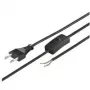 Goobay 51350 cable de alimentación Euro con interruptor, clavija Euro (tipo C, CEE 7/16) y extremos de cable libres, 1,5 m, negro