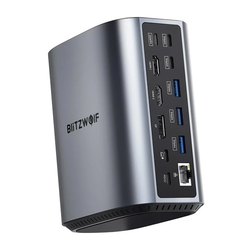 Estación de acoplamiento BlitzWolf BW-TH15 17en1 — 2x HDMI, DisplayPort, 4x USB-C