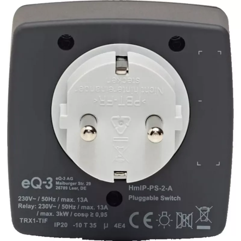 eQ-3 AG Homematic IP 161613A0, interior, antracita, plástico, IP20, IP20, 70 mm