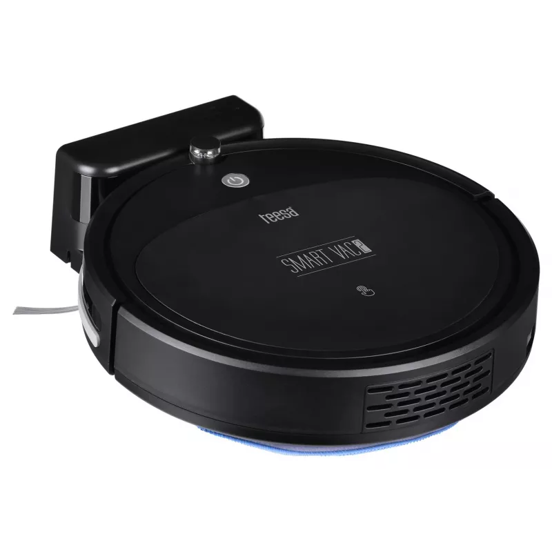 Robot aspirador TEESA Smart VAC 2 — redondo, negro, potencia de succión 1000 Pa, batería Li 9,6 V/2000 mAh, depósito de polvo 0,2 l, WLAN, retorno automático