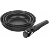 Set ZWILLING UNLOCK 3 sartenes cerámicas + soporte - negro