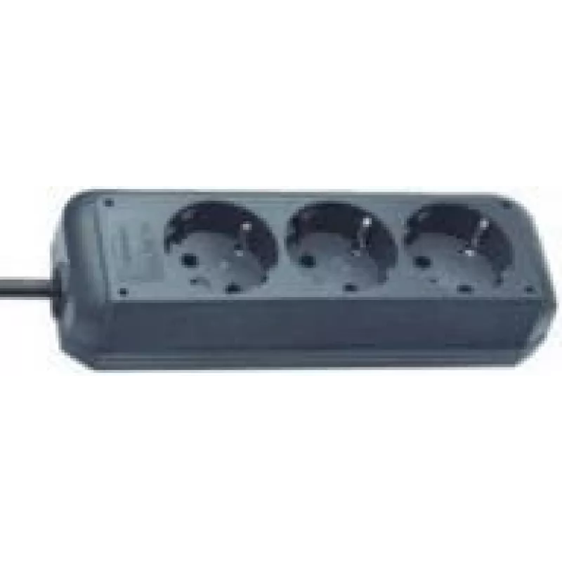 brennenstuhl Eco-Line - Regleta de enchufes - 3 tomas - cable de 1,5 m - negro (1158620015)