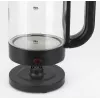 Jata HA702 hervidor eléctrico, 1,2 l, 1500 W, vidrio de borosilicato, inalámbrico, negro