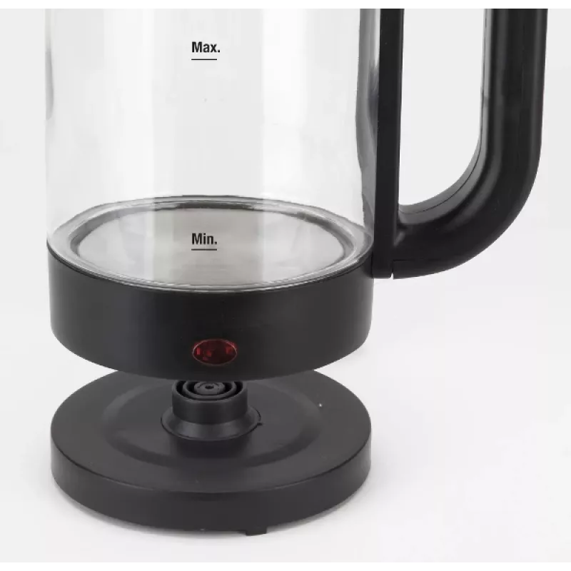 Jata HA702 hervidor eléctrico, 1,2 l, 1500 W, vidrio de borosilicato, inalámbrico, negro