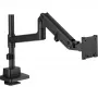 Soporte de monitor DIGITUS Single, pinza, máx. 57 inch, capacidad 27 kg, VESA 75x75–100x100, altura ajustable, inclinable -75° a 75°, negro