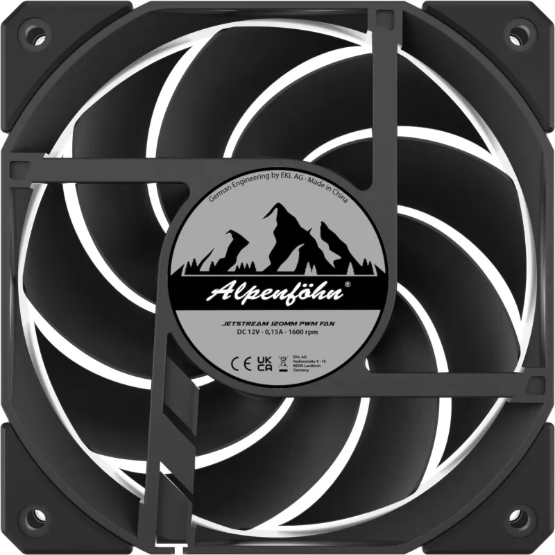 Ventilador de caja ALPENFÖHN Jetstream 120mm PWM - negro