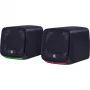 Altavoces para PC DEFENDER J3 2.0 6W LED USB, 2×3W RMS, 90–20000 Hz, 3,5 mm, negro