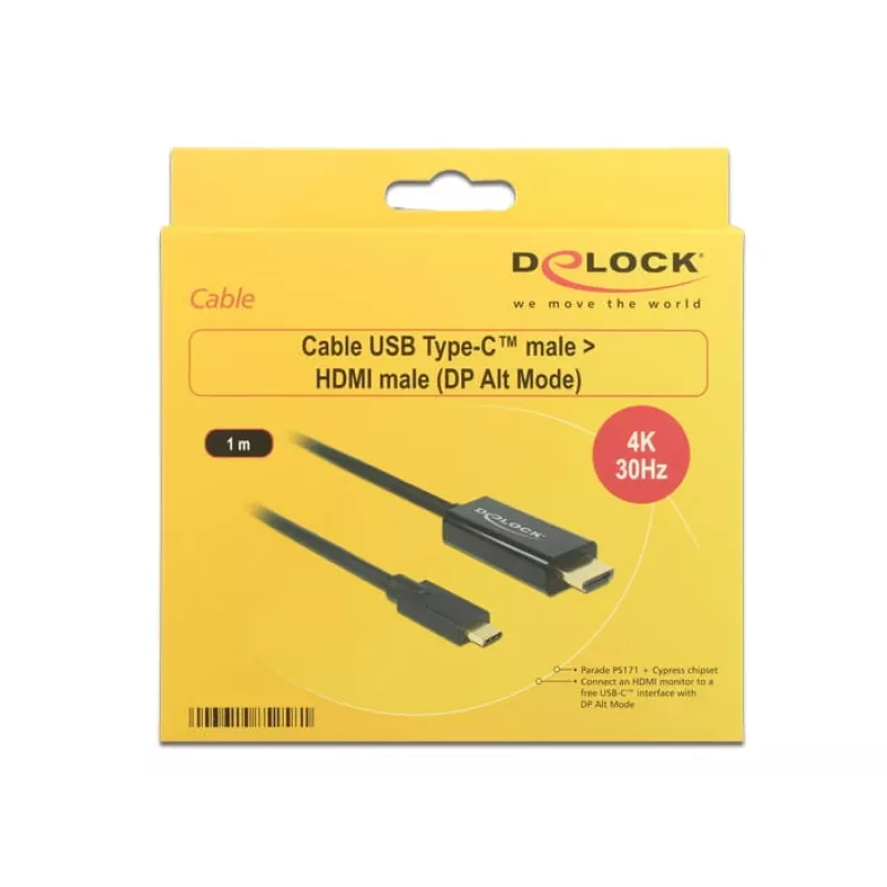 Adaptador de cable de vídeo USB Type-C HDMI DeLOCK 85258