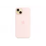 Funda de silicona con MagSafe para iPhone 15 Plus – Rosa claro