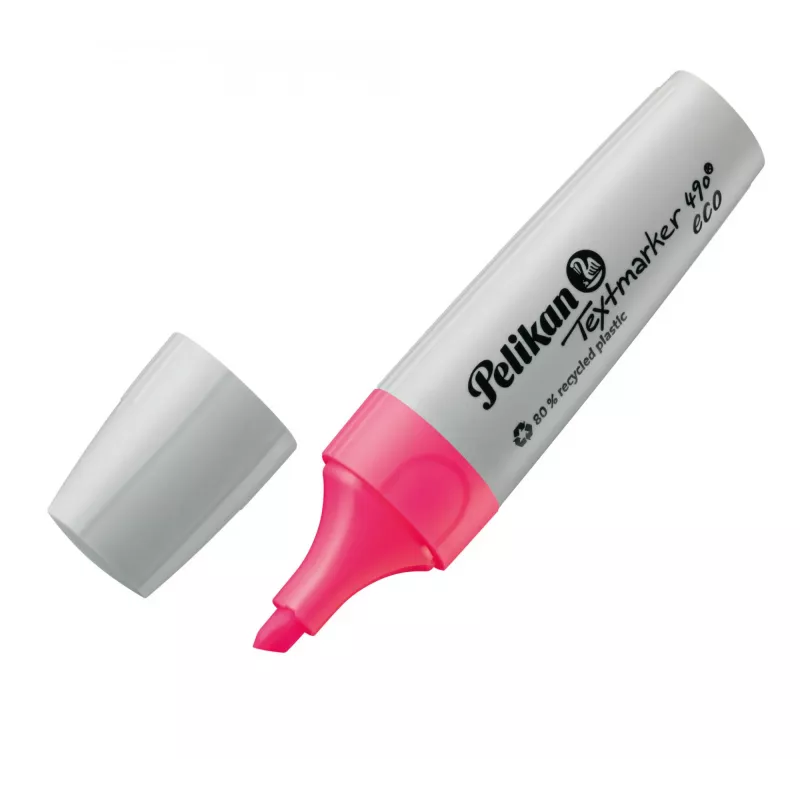 Rotulador Pelikan fluorescente 490 eco 4 uds. punta biselada verde naranja rosa amarillo
