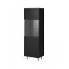 Vitrina Cama Meble PAFOS 60x40x182 cm negro mate — armario de suelo