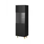 Vitrina Cama Meble PAFOS 60x40x182 cm negro mate — armario de suelo