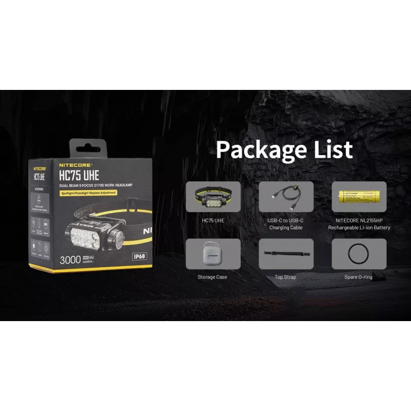 Linterna frontal serie H 3000 LUMEN / HC75 Uhe Nitecore