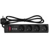 Regleta con protección contra sobretensiones EATON Power Strip 4 FR — 4 tomas Type-E, cable de 1 m, 10 A, 2500 W, indicadores LED