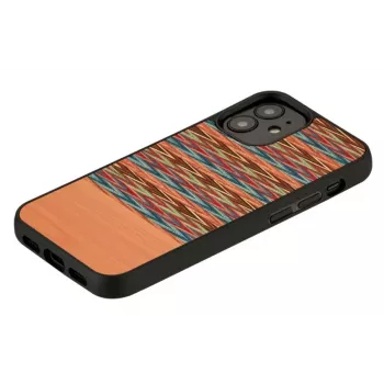 Funda para móvil Man and Wood para iPhone 12 mini – cuadros marrones con borde negro