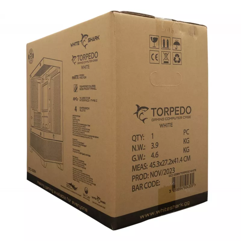 Caja de PC White Shark GCC-2304 Torpedo ATX blanca