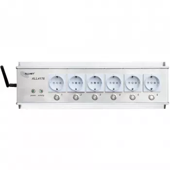 Regleta de enchufes ALLNET ALL4176 6 tomas con medidor de consumo para escritorio y rack de 19
