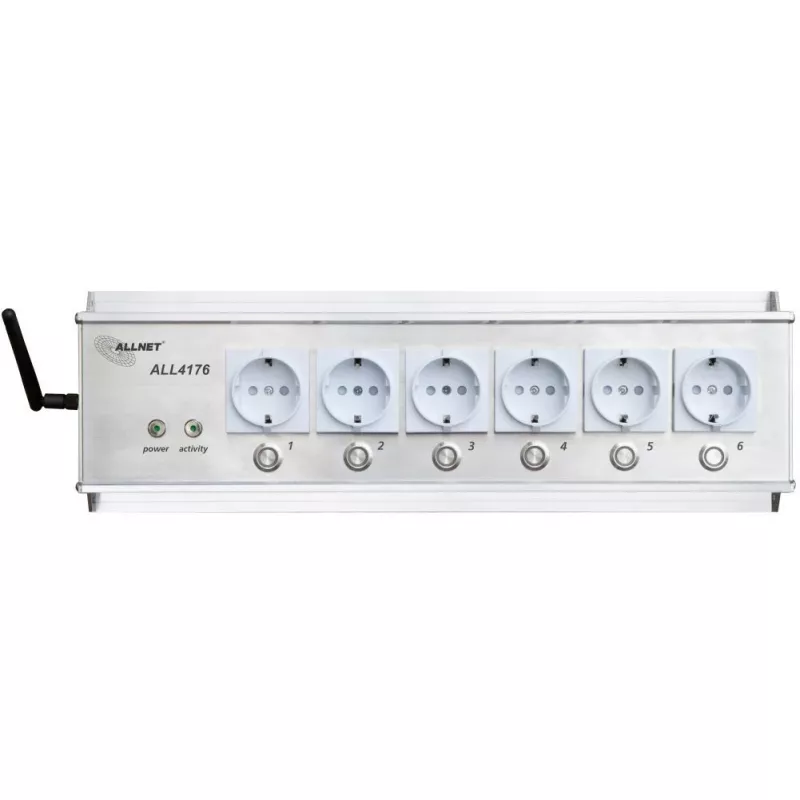 Regleta de enchufes ALLNET ALL4176 6 tomas con medidor de consumo para escritorio y rack de 19