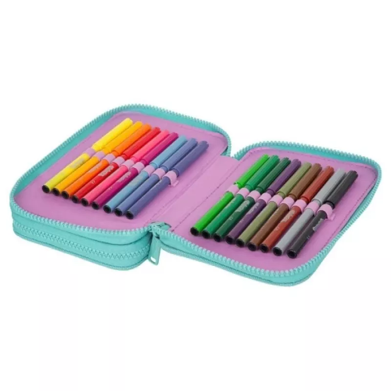Estuche Coolpack Jumper 2 – diseño de doble piso, cremallera, superficie de tela