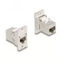 Módulo Keystone DeLOCK para montaje en panel RJ45 acoplador conector hembra a conector hembra Cat.6A metal cónico