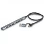 Delock 64273 hub USB delgado de 7 puertos, USB Type-C o Type-A a 1x USB 5 Gbps Type-A + 6x USB 2.0 Type-A