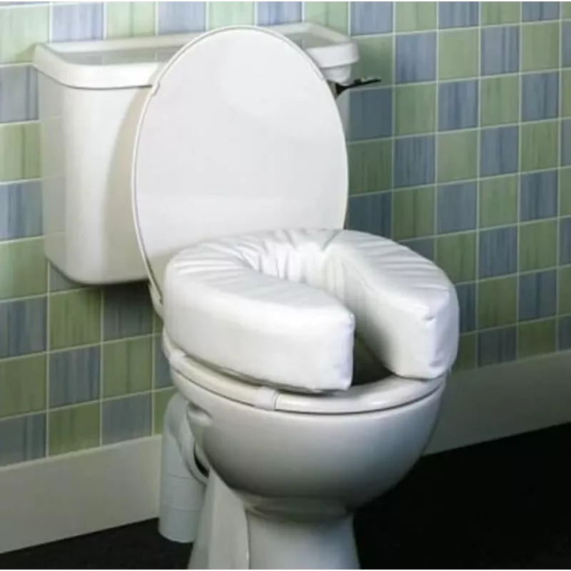 Asiento de inodoro elevado y acolchado, 10 cm