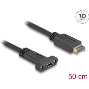 Cable USB DeLOCK USB Type-E Key A de 20 pines conector macho a USB Type-C conector hembra 50 cm