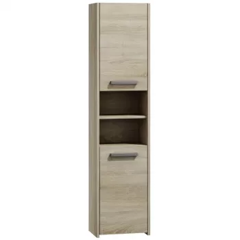 Armario de baño de pie Top e shop S40 SONOMA — marco color roble, de pie, 6 baldas, 400×300×1700 mm