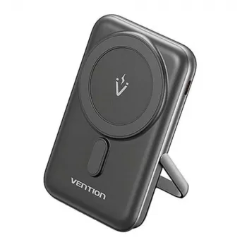 Batería externa Vention 10000mAh Magnetic Wireless 20W, 1×USB-C, carga inalámbrica, negra