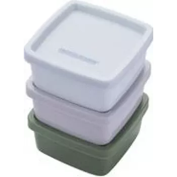 Set de fiambreras Fackelmann 26924 silicona beige verde gris azul claro 3 uds.