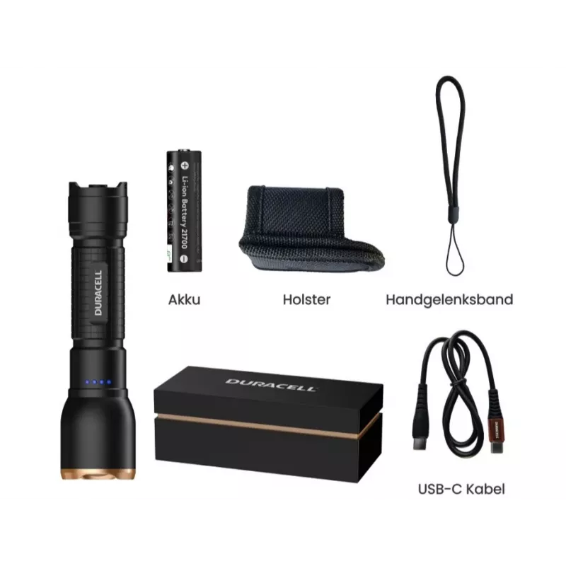 Linterna Duracell DF1500R en caja de regalo negra