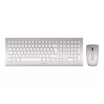 CHERRY DW 8000 teclado y ratón incluidos Office RF inalámbrico QWERTZ alemán plata, blanco