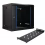 EXTRALINK LITE 9U 530X400 armario rack de pared, negro, con estante