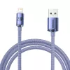Cable Baseus Crystal Shine USB a Lightning, 2,4A, 2m (lila)
