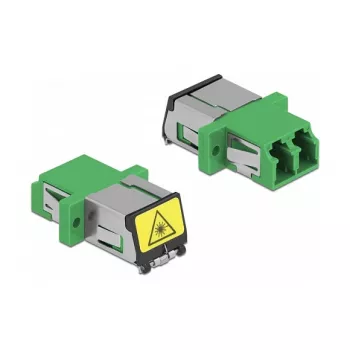 Acoplador de fibra óptica DeLOCK 86897 LC dúplex hembra a LC dúplex hembra monomodo verde