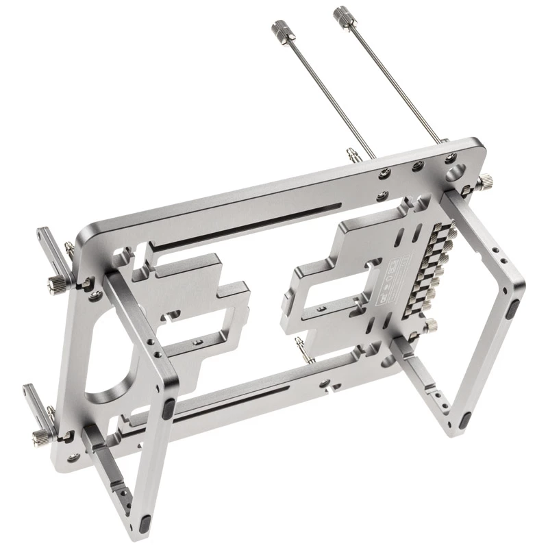 Caja de banco de pruebas mini Streacom BC1 Mini V2 plata — marco compacto de estructura abierta