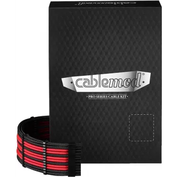 CableMod C-Series PRO RM Black Label, RMi & RMx Kit de cables de alimentación, negro/rojo (CM-PCSR-16P3KIT-NKKR-R)