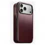 Funda para móvil Nomad Modern Leather Folio para iPhone 17 Pro Max — cuero, TPU, PC, aluminio, burdeos, 16 cm (6,3
