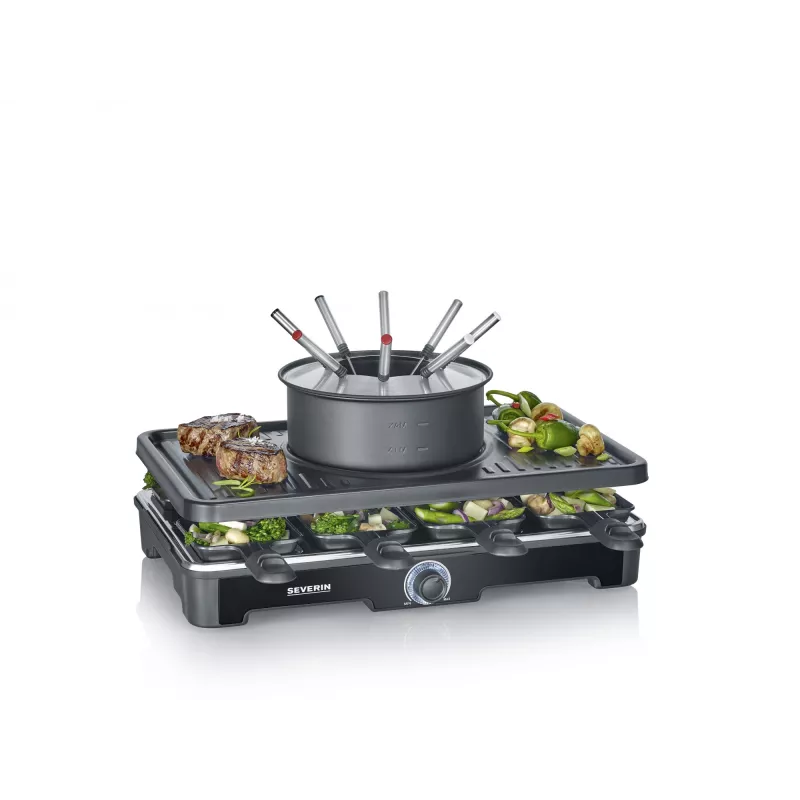 Parrilla raclette Severin RG 2347 8 personas 1400 W negra