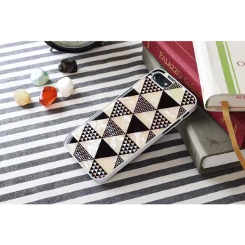 Funda protectora iKins para Apple iPhone 8/7 — diseño piramidal blanco