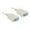 Null modem serie de 9 pines conector hembra a 9 pines conector hembra 1,8 m, cable gris, 1,8 metros