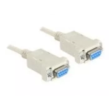 Null modem serie de 9 pines conector hembra a 9 pines conector hembra 1,8 m, cable gris, 1,8 metros