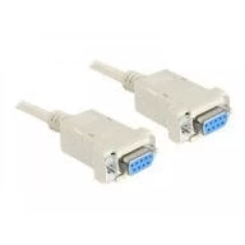 Null modem serie de 9 pines conector hembra a 9 pines conector hembra 1,8 m, cable gris, 1,8 metros