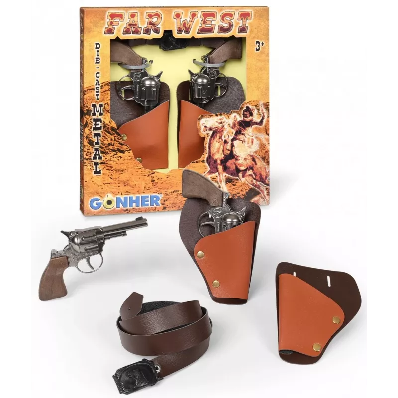 Gonher 147/0 set de revólveres de vaquero de metal con pistolera