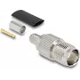 Conector hembra coaxial TNC de crimpado DELOCK para RG-59 con tubo termorretráctil