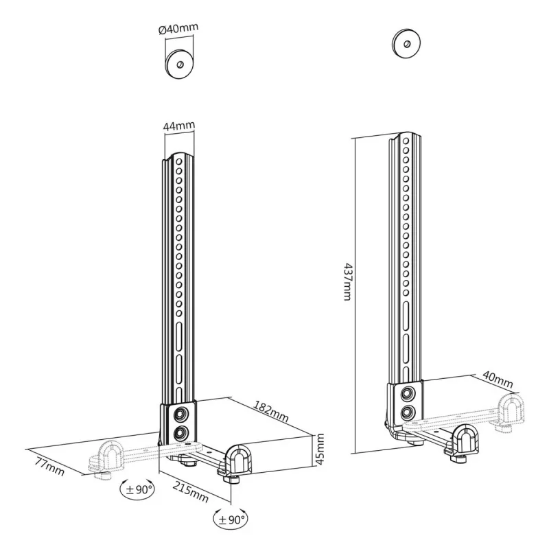 Maclean MC-914 soporte universal para barra de sonido bajo el televisor, hasta 15 kg, VESA